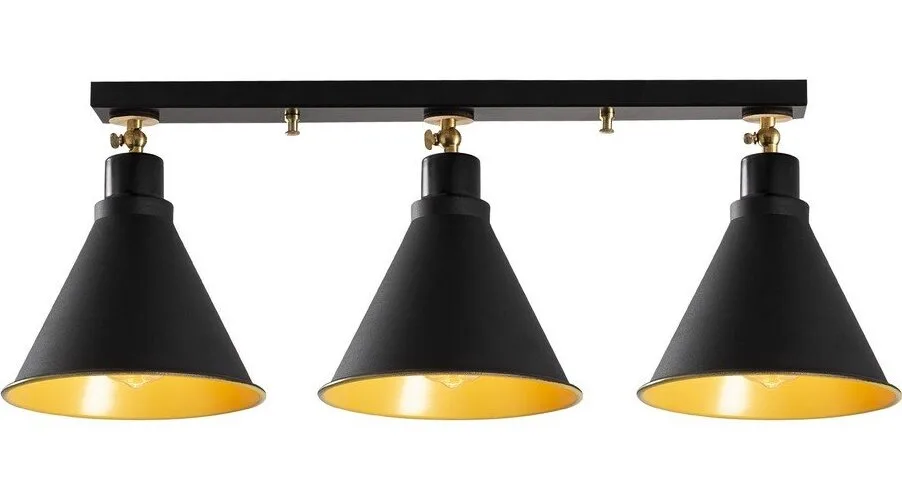Černé/ve zlaté barvě stropní svítidlo s kovovým stínidlem ø 20 cm Tramino – Opviq lights