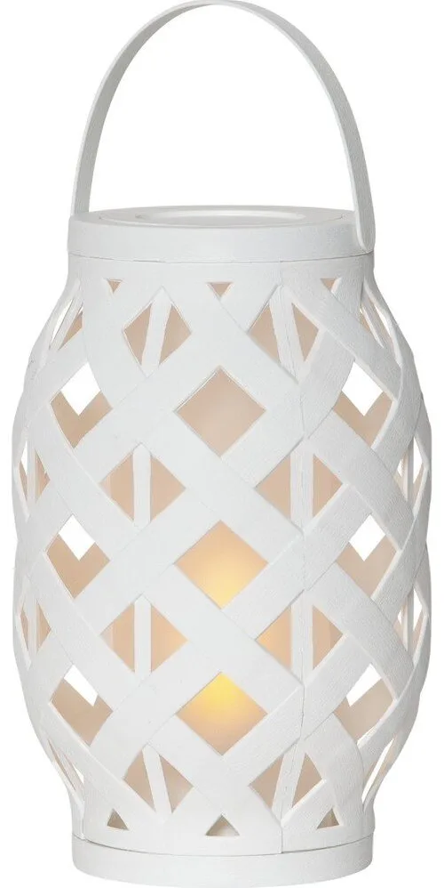 Bílá lucerna Star Trading Flame Lantern, výška 23 cm
