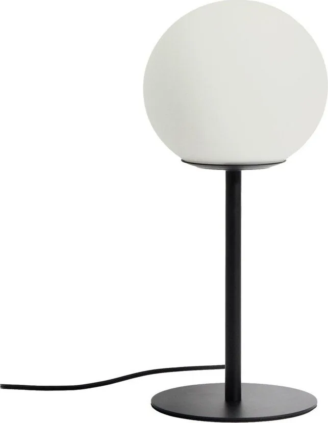 Bílá/černá stolní lampa se skleněným stínidlem (výška 35 cm) Brisia – Kave Home