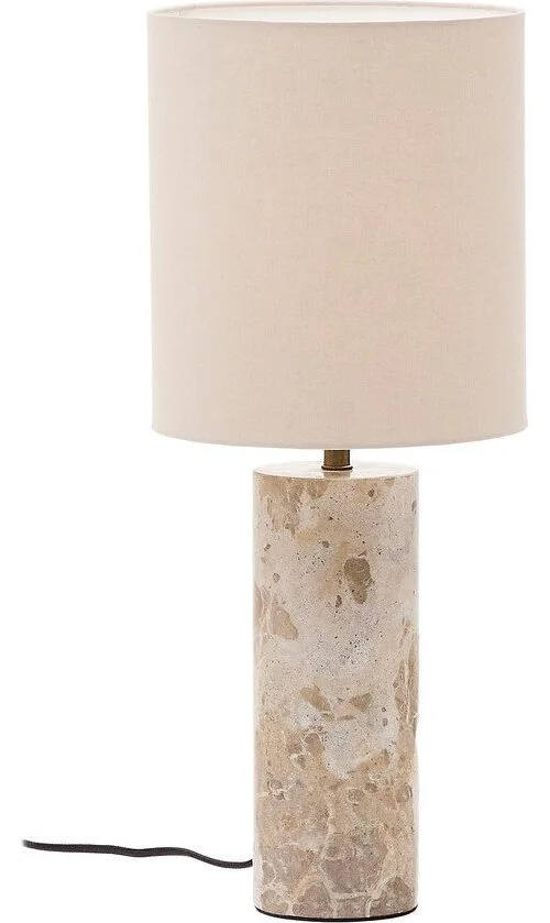 Béžová mramorová stolní lampa s textilním stínidlem (výška 54 cm) Raze – Kave Home