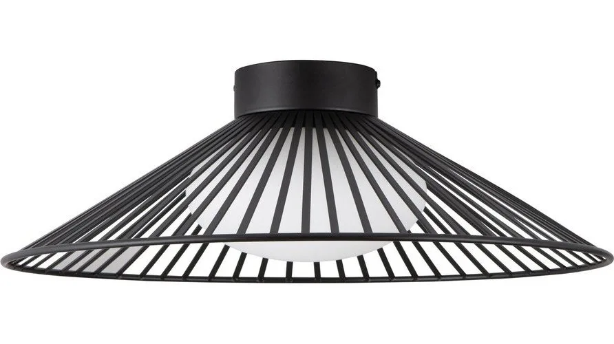 Matně černé kovové LED stropní svítidlo se skleněným stínidlem Brume – Nova Luce