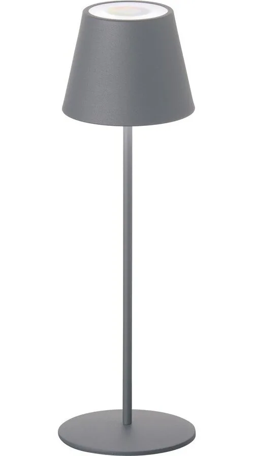 Šedá LED stmívatelná stolní lampa se senzorem pohybu a s kovovým stínidlem (výška 38 cm) Consenza – Fischer & Honsel