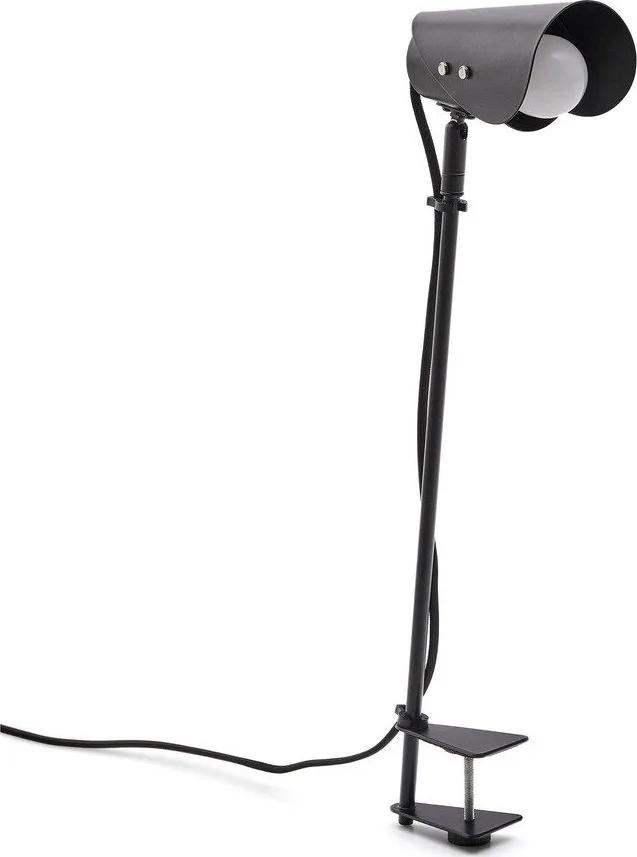 Černá kovová stolní lampa s klipem (výška 51 cm) Jula – Kave Home