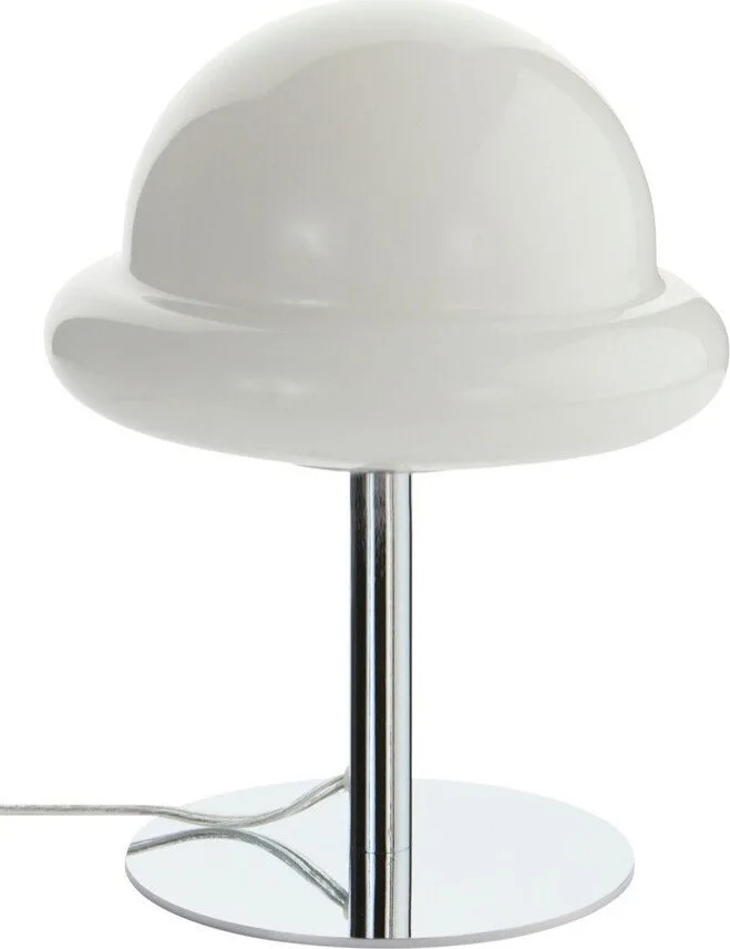 Bílá/v leskle stříbrné barvě stolní lampa z opálového skla (výška 26 cm) Bubba – Jotex
